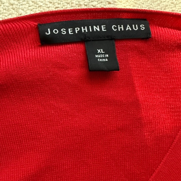 Josephine Chaus Vintage Red Stretch Blouse - Picture 7 of 8